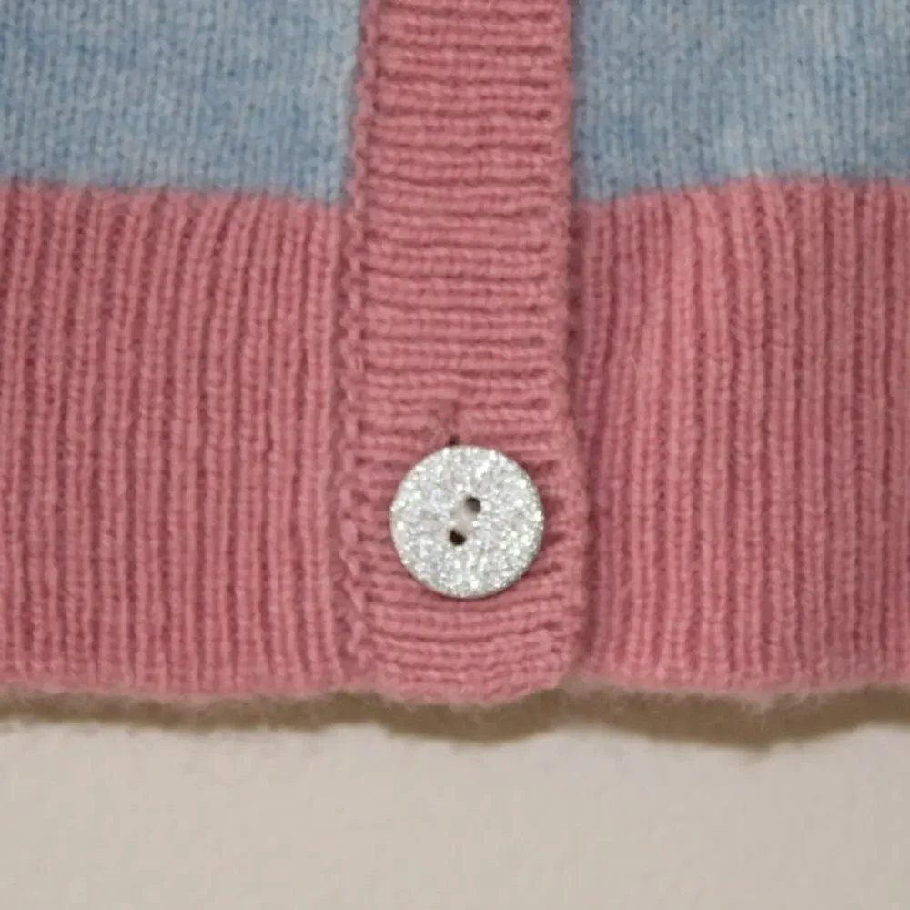 NWT Bonpoint Girls Wool Long Sleeve Button Front Color Block Cardigan Sweater 12